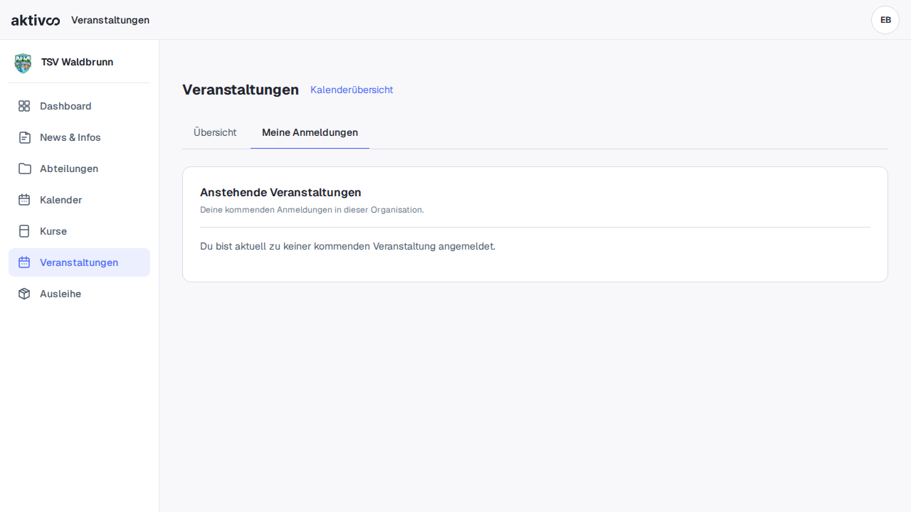 Veranstaltungen – Meine Anmeldungen (Mitglied)